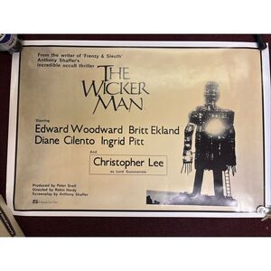 THE WICKER MAN CULT HORROR Rare Poster / Anthony Shaffer Britt Ekland